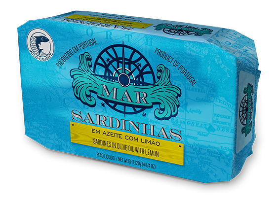 Sardines in Extra Virgin Olive Oil and Lemon Wedge