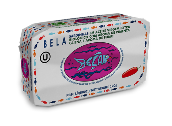 Sardines in Organic Extra Virgin Olive Oil with Cayenne Pepper Aroma and Smoke Aroma