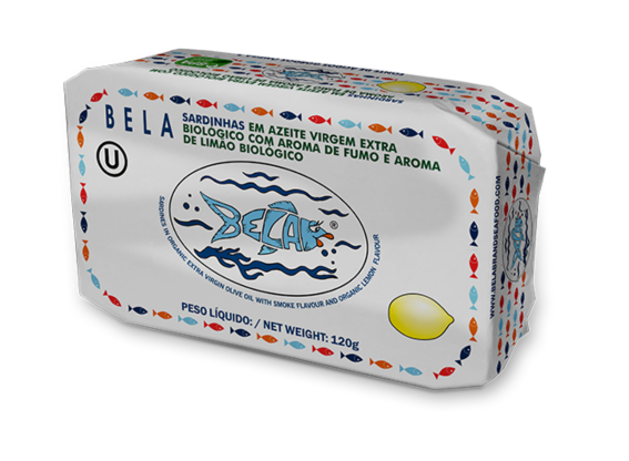 Sardines in Organic Extra Virgin Olive Oil with Lemon Aroma and Smoke Aroma