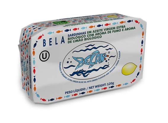 Sardines in Organic Extra Virgin Olive Oil with Lemon Aroma and Smoke Aroma